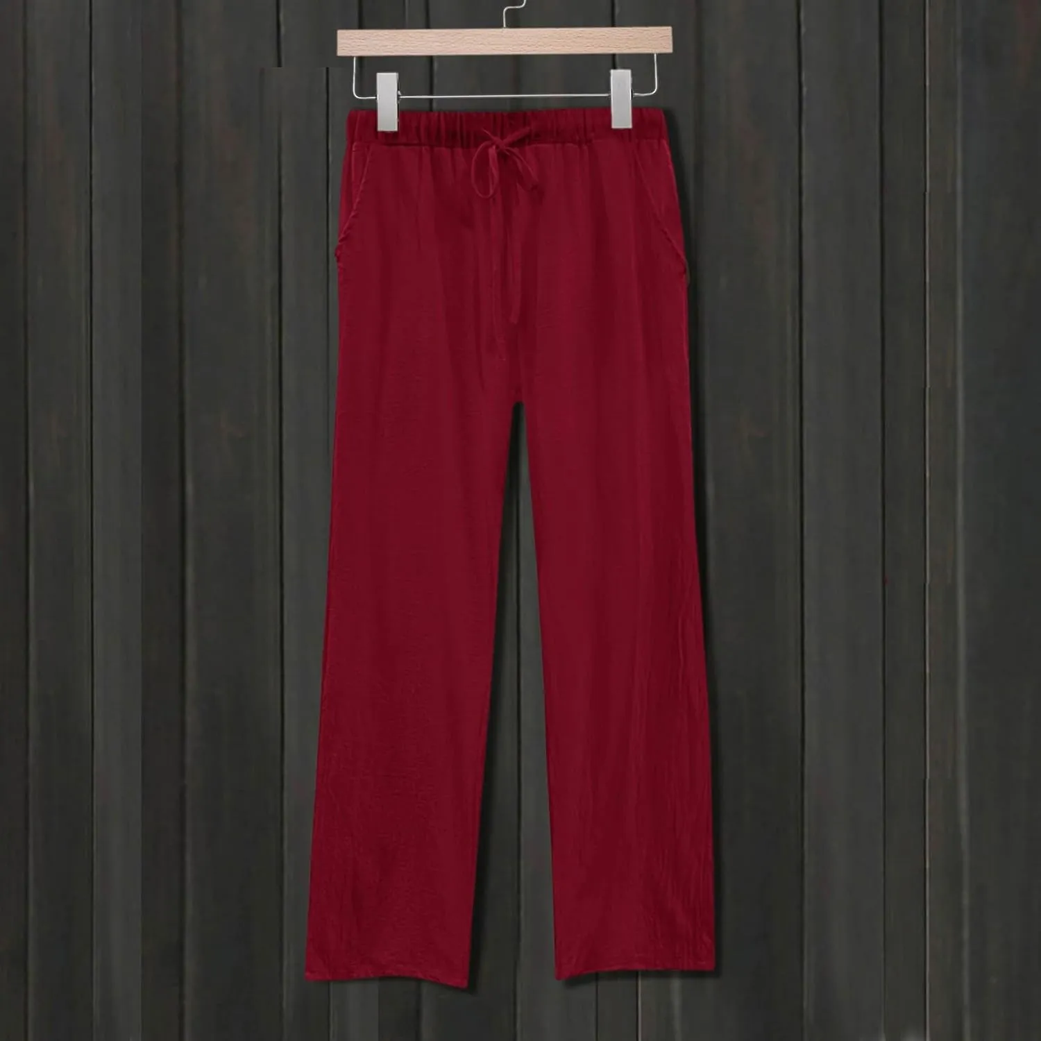 White Pants Women Wide Leg Casual High Waist Loose Elastic Pants Elastic Waist Breathable Vacation Comfort Trousers