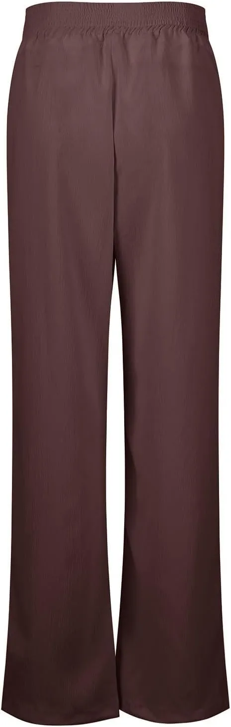 Wide Leg Linen Pants for Women Crossover High Waisted Palazzo Pants Casual Flowy Flare Beach Pants Resort Outfits
