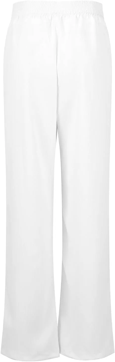 Wide Leg Linen Pants for Women Crossover High Waisted Palazzo Pants Casual Flowy Flare Beach Pants Resort Outfits