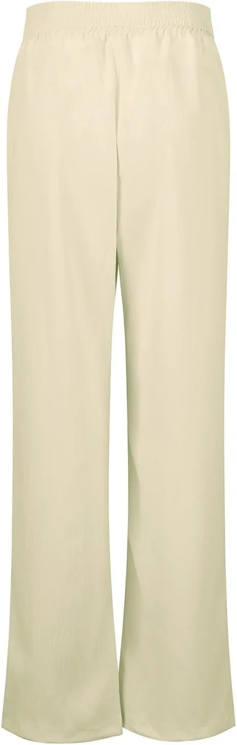 Wide Leg Linen Pants for Women Crossover High Waisted Palazzo Pants Casual Flowy Flare Beach Pants Resort Outfits