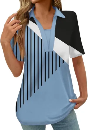 Women 2024 Short Sleeve Summer Tops Floral Boho Trendy Blouses Dressy Causal Tunic Tshirts Cute Vacation Clothes