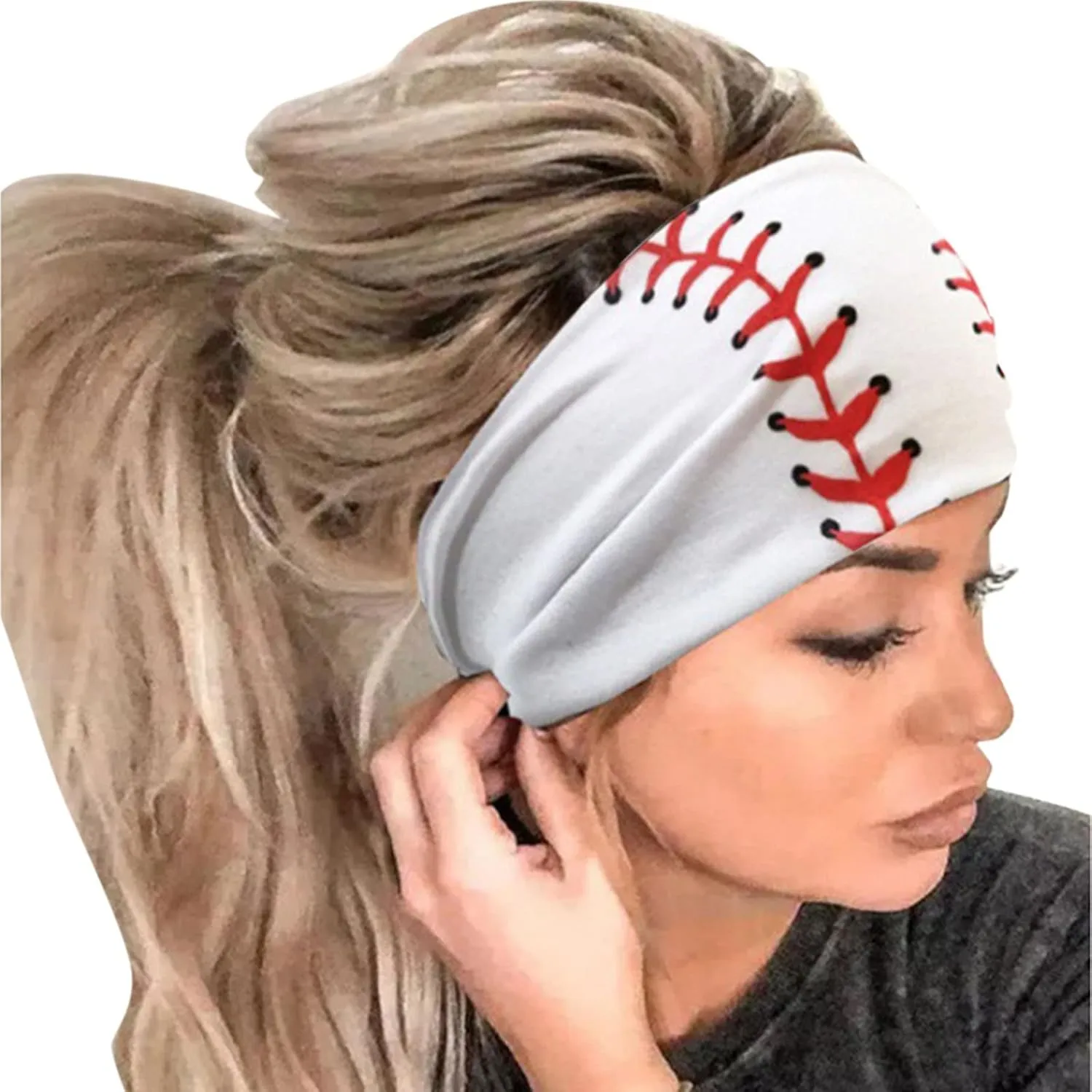 Women Butterfly Yoga Headband Boho Elastic Head Wrap Workout Running Sport Hair Band Sweat Headwear Lady (1-A, One Size)