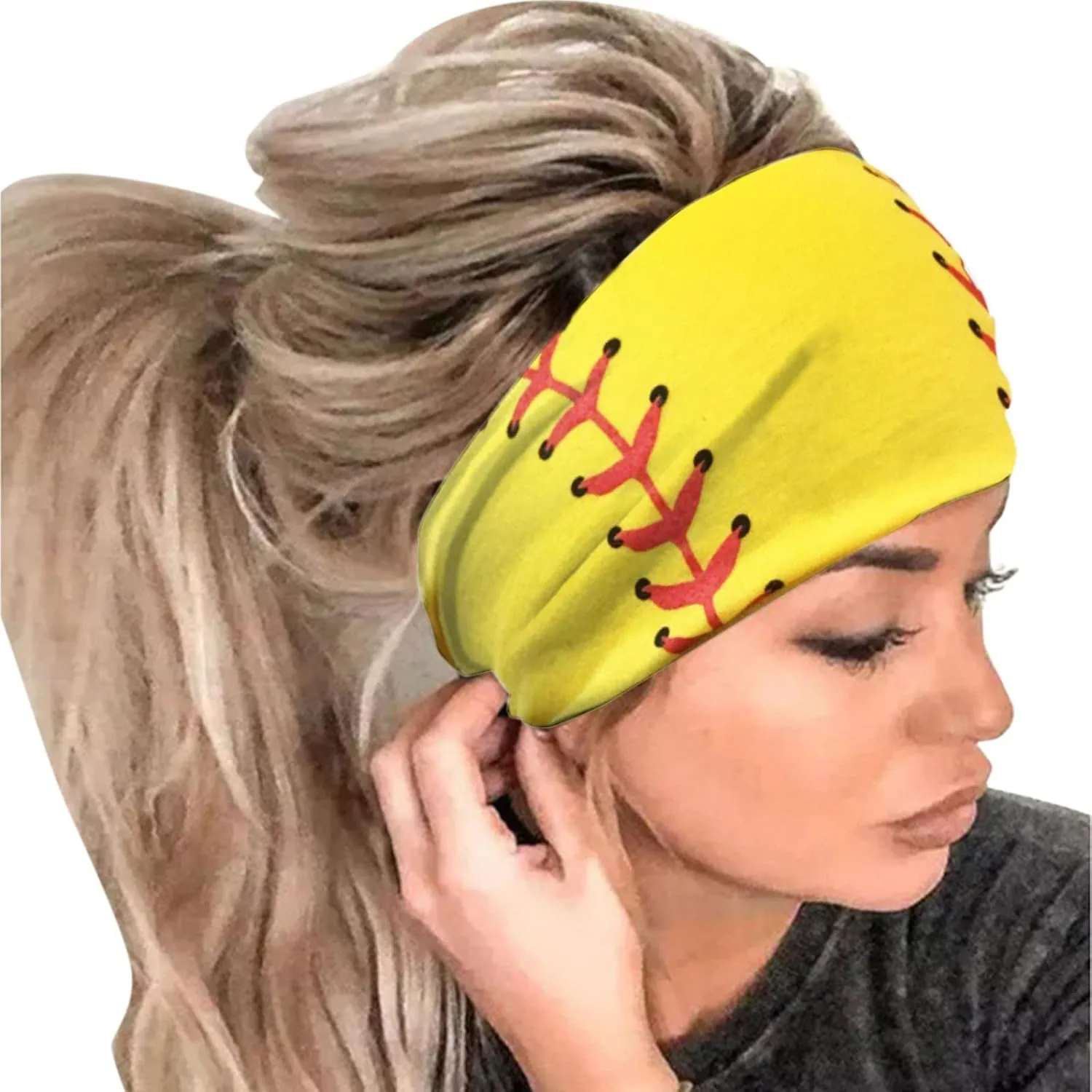 Women Butterfly Yoga Headband Boho Elastic Head Wrap Workout Running Sport Hair Band Sweat Headwear Lady (1-B, One Size)