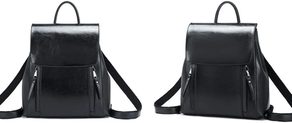 Women Casual Style College School Backpack Flap Shoulder Purse Leather Handbags for Travel