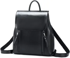 Women Casual Style College School Backpack Flap Shoulder Purse Leather Handbags for Travel