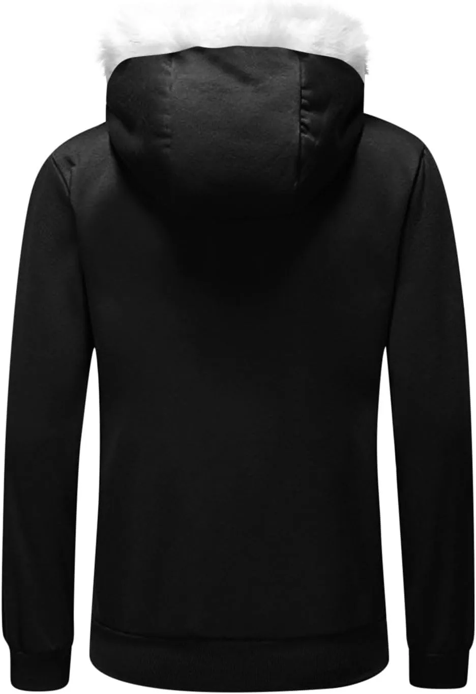 Women Furry Splicing Hoodies Fashion Hooded Sweatshirts with Pockets Zip Up Fleece Sweater Fall Winter Coats