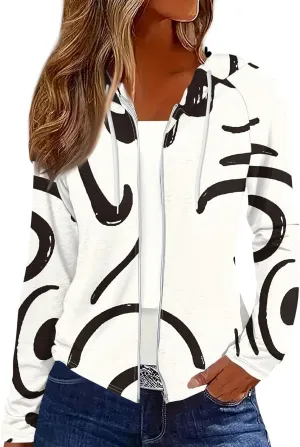 Women Oversized Fall Winter Hoodie Coats Long Sleeve Crew Neck Full Zip Up Trendy Casual Sweatshirt Jackets Tops