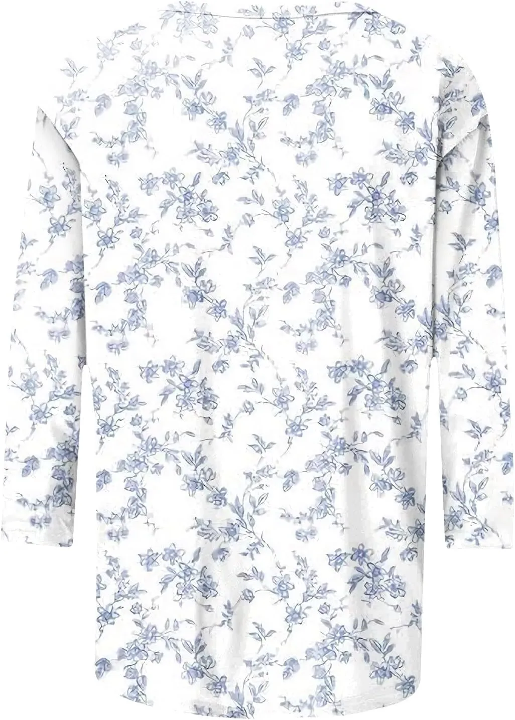 Womens 3/4 Sleeve Tops 2025 Spring Summer Print Round Neck Shirts Loose Fit Fashion Three Quarter Sleeve Tshirts