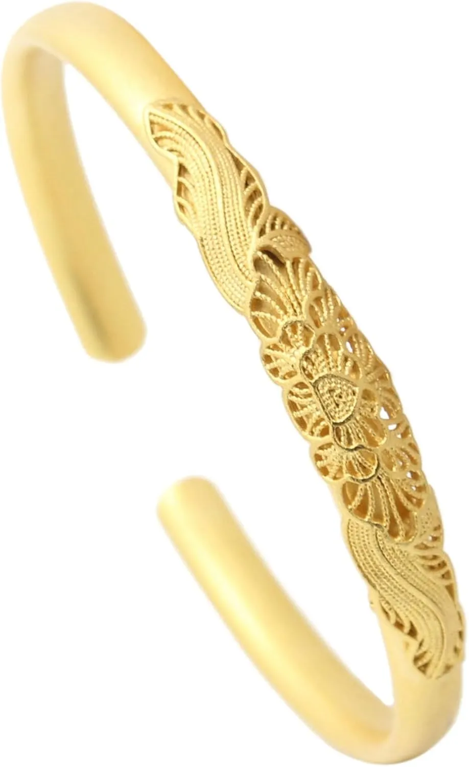 Womens Animal Peacock Bracelet Flower Pattern Arm Bracelet Dragon Phoenix Bracelet 18K Gold Plated Open Cuff Bracelet
