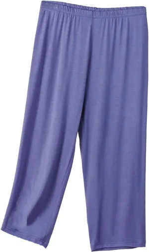 Women's Casual Capri Pants 3/4 Length Trousers, Ladies Thin Cropped Trouser Three Quarter Soft Shorts Bottom