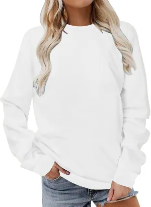 Womens Casual Long Sleeve Sweatshirt Cute Long Sleeve Oversized Pullover Tops Loose Fit Crew Neck Soft t-Shirts