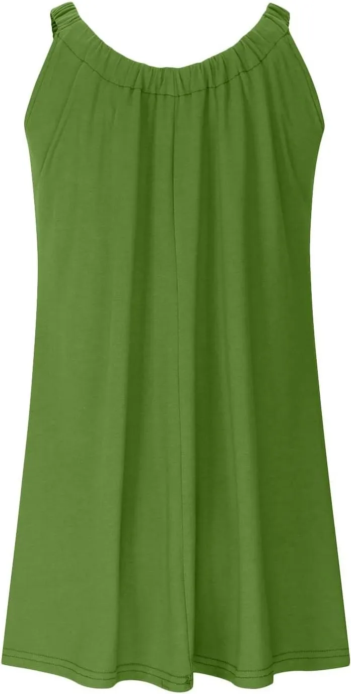 Womens Causal Summer Dress Beach Dress Sleeveless Waist Tie Front Bikini A- Line Mini Short Sun Dresses Beachwear