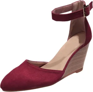 Womens Closed Toe Sandals Buckle Ankle Strap High Chunky Heels Sandals Closed Toe Espadrilles Wedge Shoes Platform