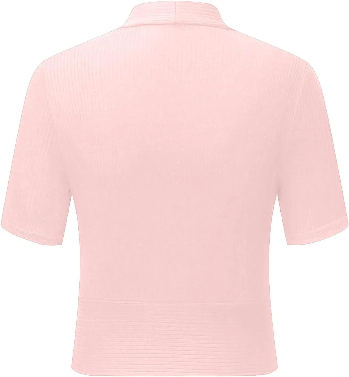 Womens Cross Wrap Tops Summer Deep V Neck T Shirts Casual Sexy Knit Short Sleeve Blouses Slim Fit Ruched Shirts Tops