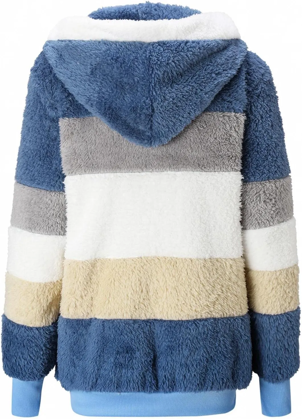 Womens Fall Clothes Plush Hooded Sweatshirts Long Sleeve Oversized Hoodies Zip Hood Winter Pullover Coats with Pocket