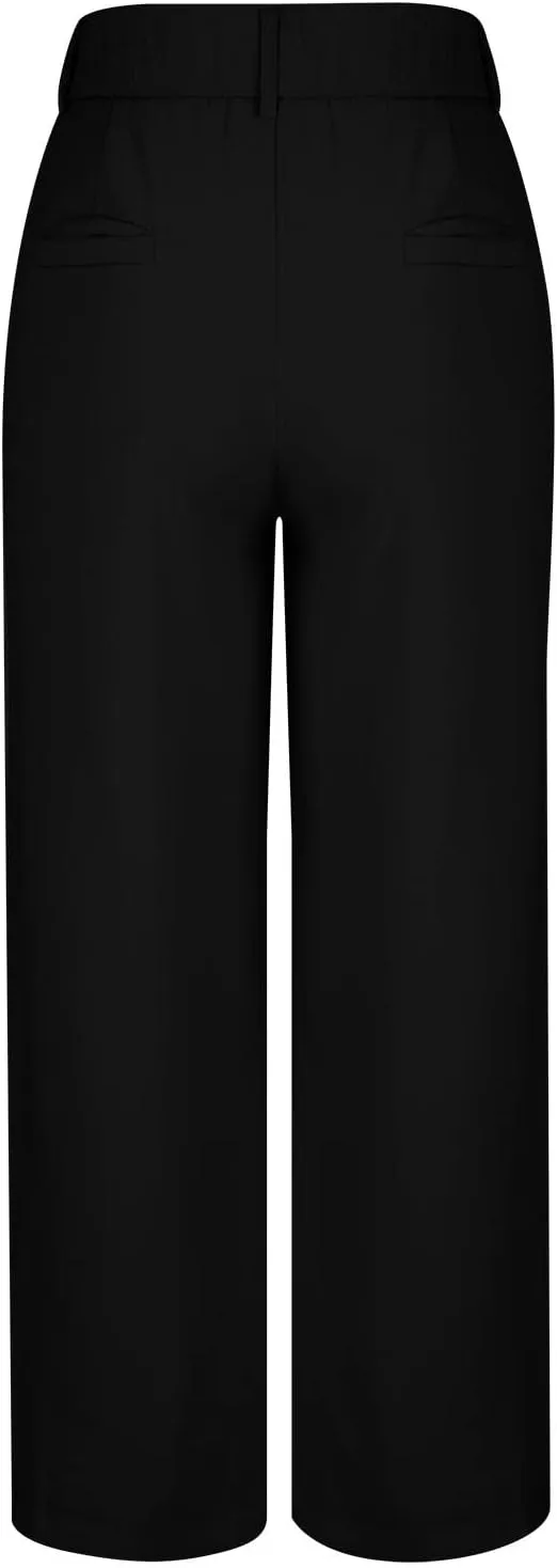 Women's Fall Fashion 2024 Wide Leg Pants Work Business Casual Trousers High Waisted Palazzo Trousers Office Flowy Dress Pants