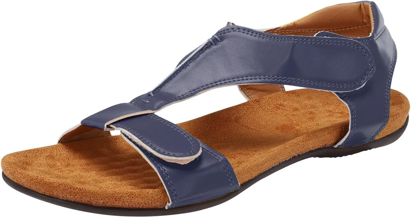 Women's Jess Orthopedic Adjustable Strap Sandals Comfort Memory Foam Fashion Flat Womens Sandals with Arch Support