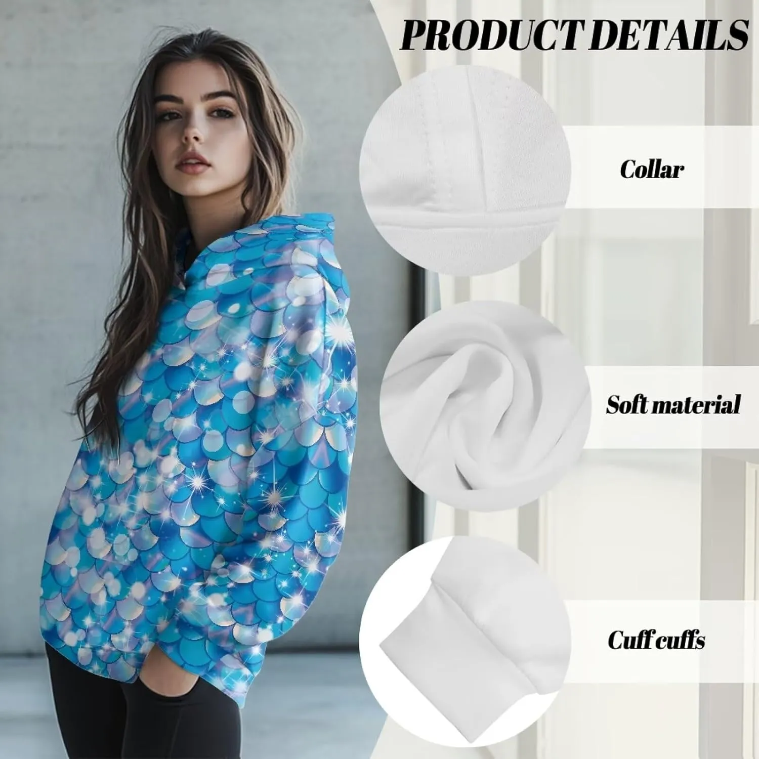 Womens Loose Hoodies Long Sleeve Sweatshirts Fall Outfits Winter Clothes Fashion Outfits, Casual Style S-2XL