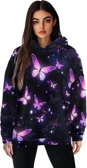 Womens Loose Hoodies Long Sleeve Sweatshirts Fall Outfits Winter Clothes Fashion Outfits, Casual Style S-2XL