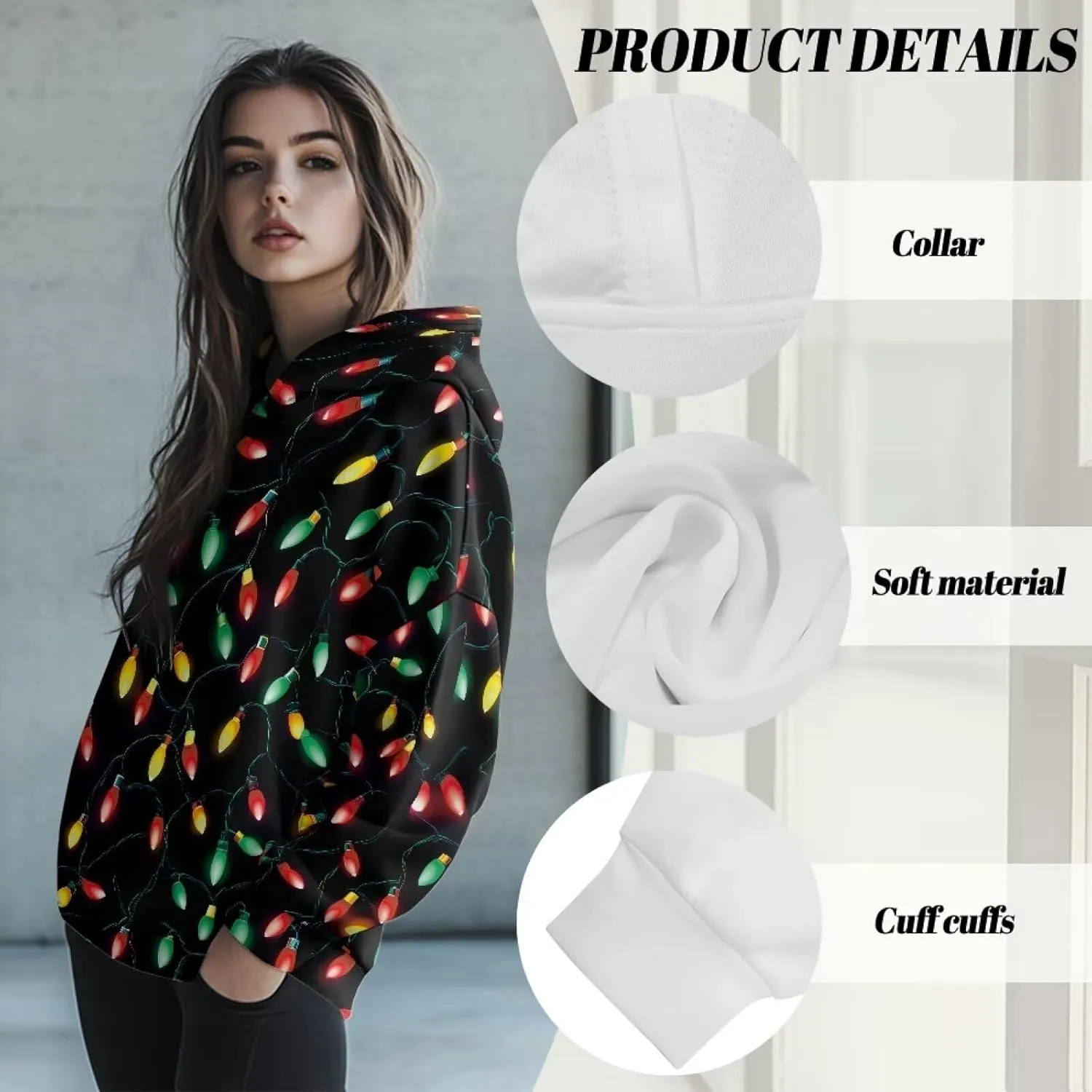 Womens Loose Hoodies Long Sleeve Sweatshirts Fall Outfits Winter Clothes Fashion Outfits, Casual Style S-2XL