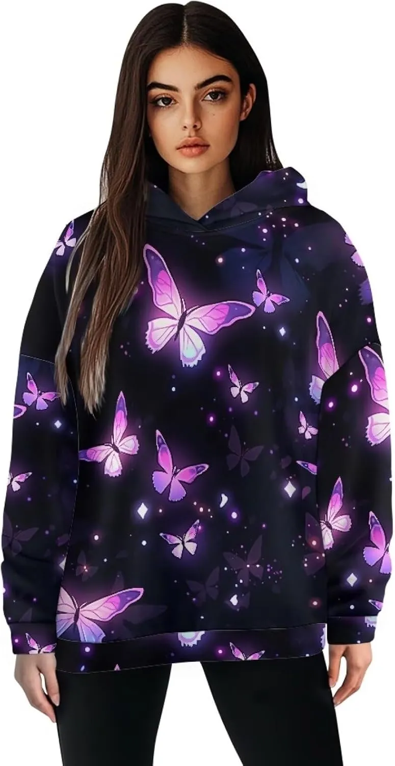 Womens Loose Hoodies Long Sleeve Sweatshirts Fall Outfits Winter Clothes Fashion Outfits, Casual Style S-2XL