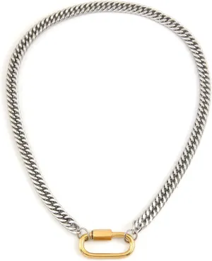 Women's necklace jewelry Men's and Women's Carabiner Zipper Thick Choker Heavy Chain Gold Jewelry gift