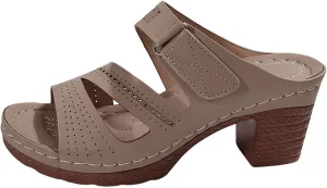 Womens Open Toe Sandals Summer Casual Non Slip Slippers Orthopedic Chunky Low Heels Open Toe Casual Summer Dressy Walking Beach Slippers Hollow Out Shoes