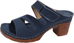 Womens Open Toe Sandals Summer Casual Non Slip Slippers Orthopedic Chunky Low Heels Open Toe Casual Summer Dressy Walking Beach Slippers Hollow Out Shoes