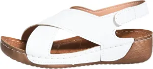 Womens Orthopedic Platform Wedge Sandals Comfortable Ankle Strap Platform Wedge Sandals with Arch Support Casual Dressy Summer Beach Shoes