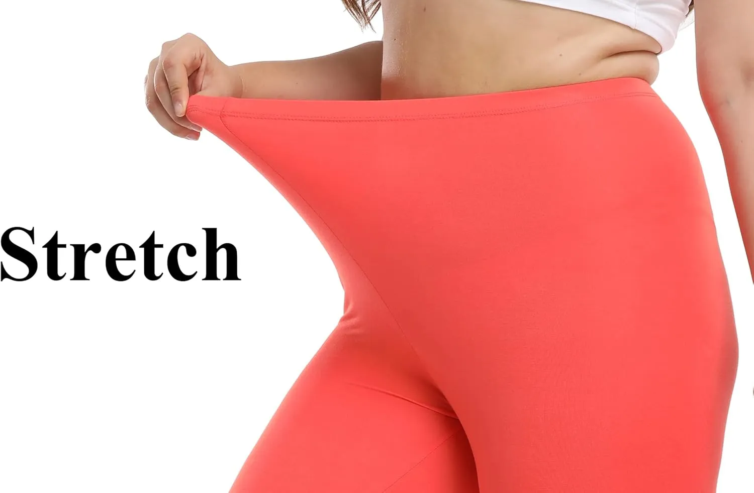 Women's Plus Size Lace Trim Capri Leggings Stretch Crop Leggings Soft Workout Yoga Tights Pants