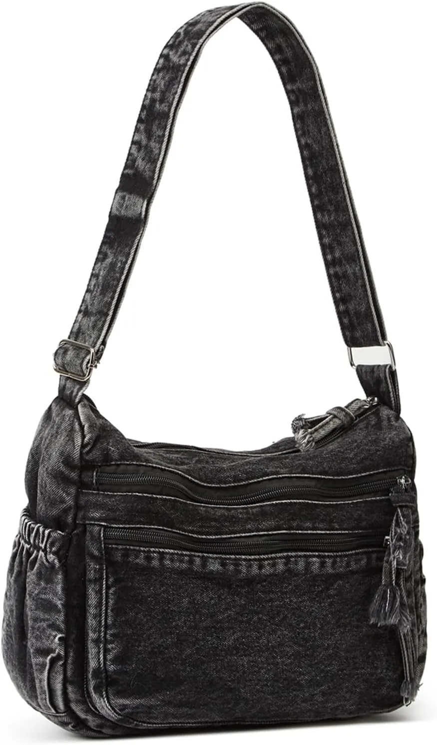 Women's Retro Large Canvas Denim Shoulder Bag Denim Crossbody Handbags Casual Style Lightweight Tote Purse
