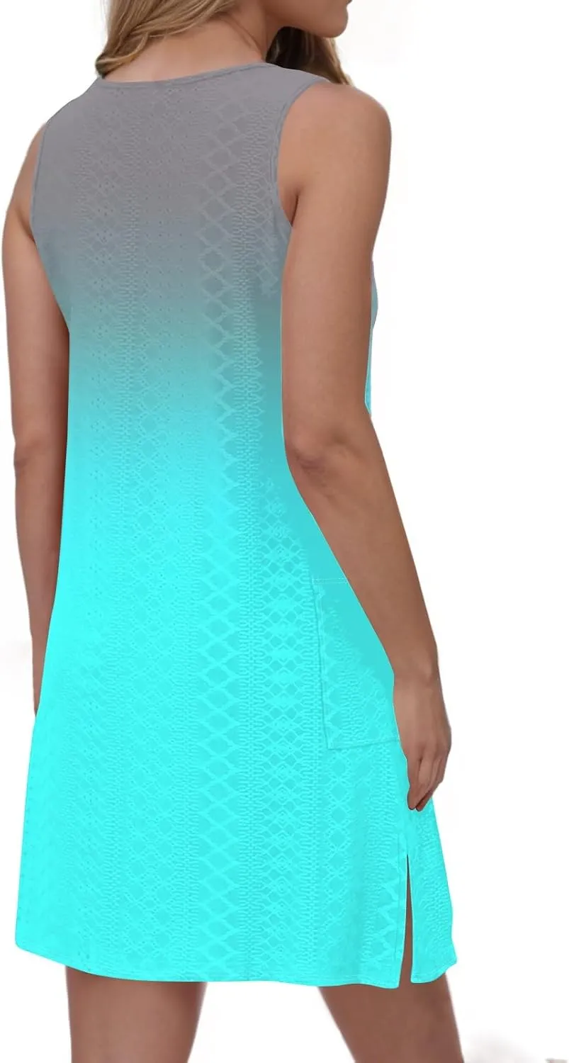 Womens Sleeveless Crew Neck Tank Dresses Casual Vacation Sundress 2025 Spring Summer Floral Hawaiian Beach Dress
