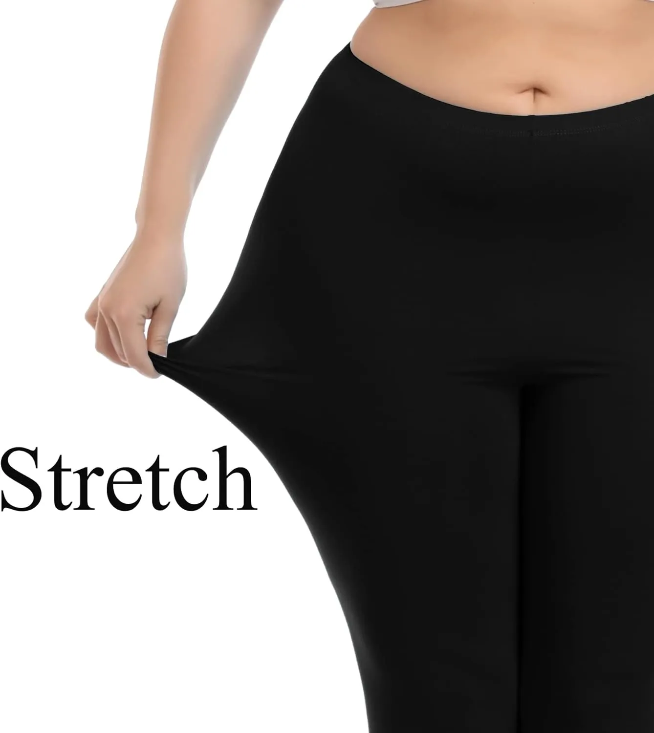 Women's Soft Capri Leggings Lightweight Cropped Leggings 3/4 Stretch Capris Yoga Pants - Rug & Plus