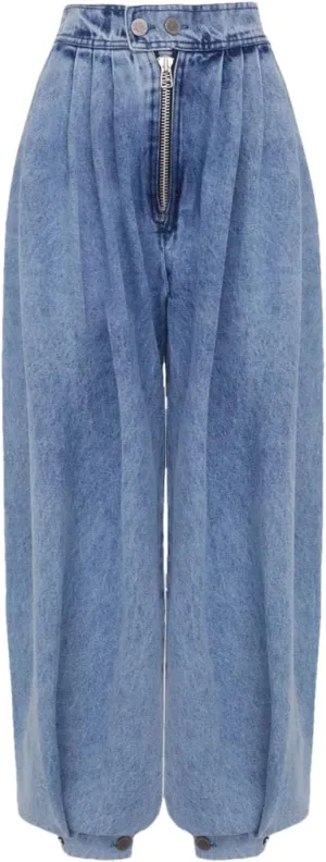 Womens Spring High Waist Jeans Zipper Denim Loose Harem Vintage Balloon Casual Essential Jeans