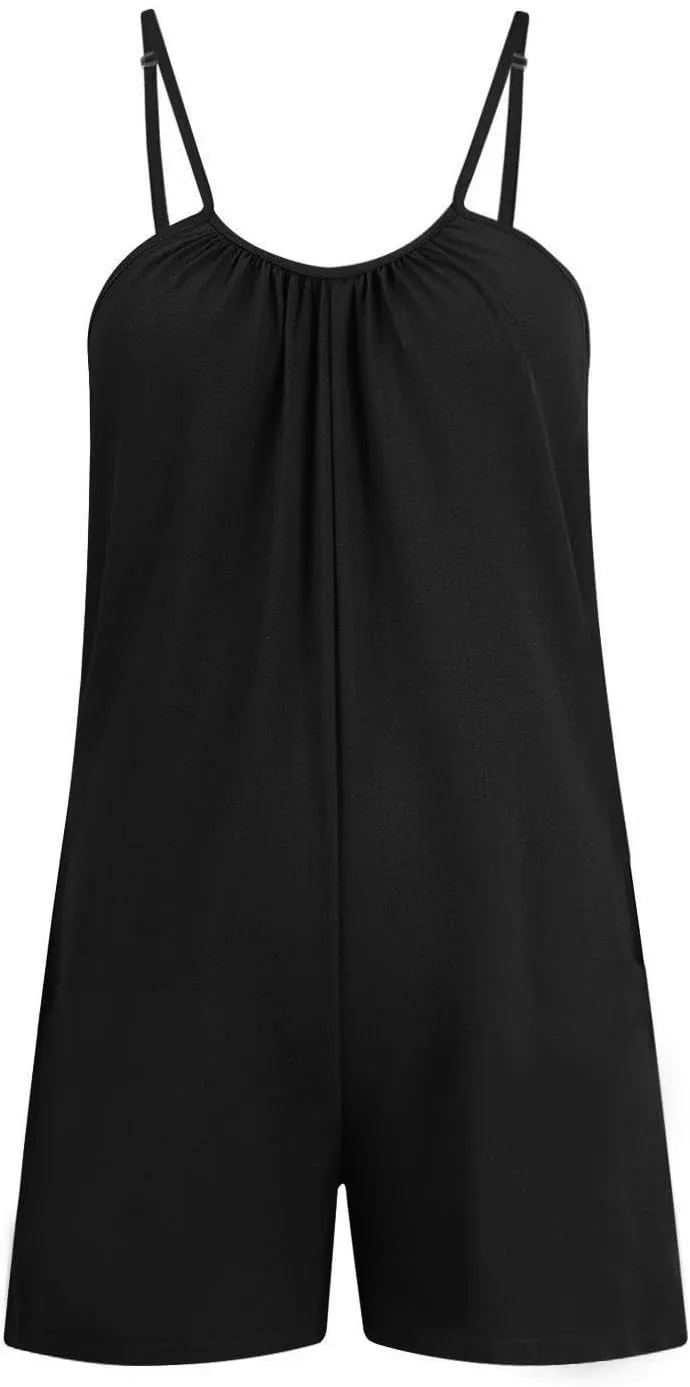 Women's Summer Jumpsuit 2024 Trendy Backless Sling Sleeveless Romper Shorts Casual Baggy Breathable Versatile Items
