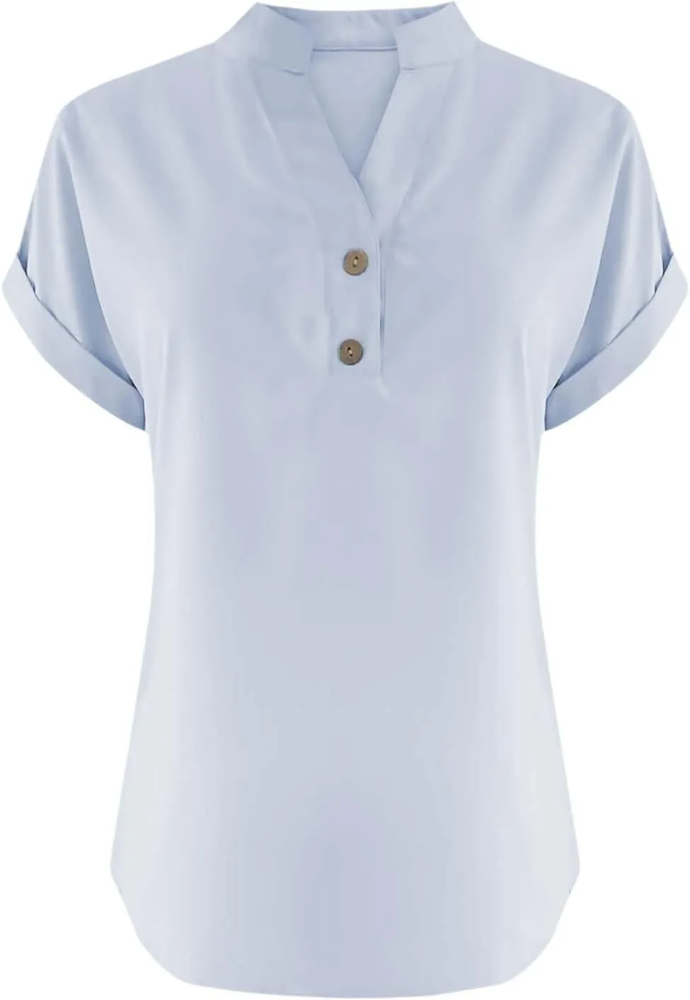 Womens Summer Tops V Neck Button Down Short Sleeve Top T Shirt Short Sleeve Casual Blouse Tops People Inspired