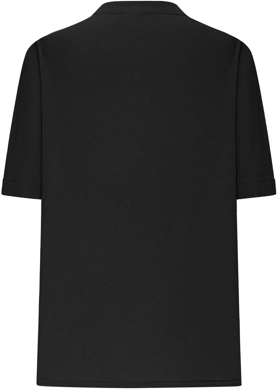 Women's Tops Summer Trendy 2025 Dressy Casual Bloues Loose Fit Half Sleeve V Neck Tshirts Shirts