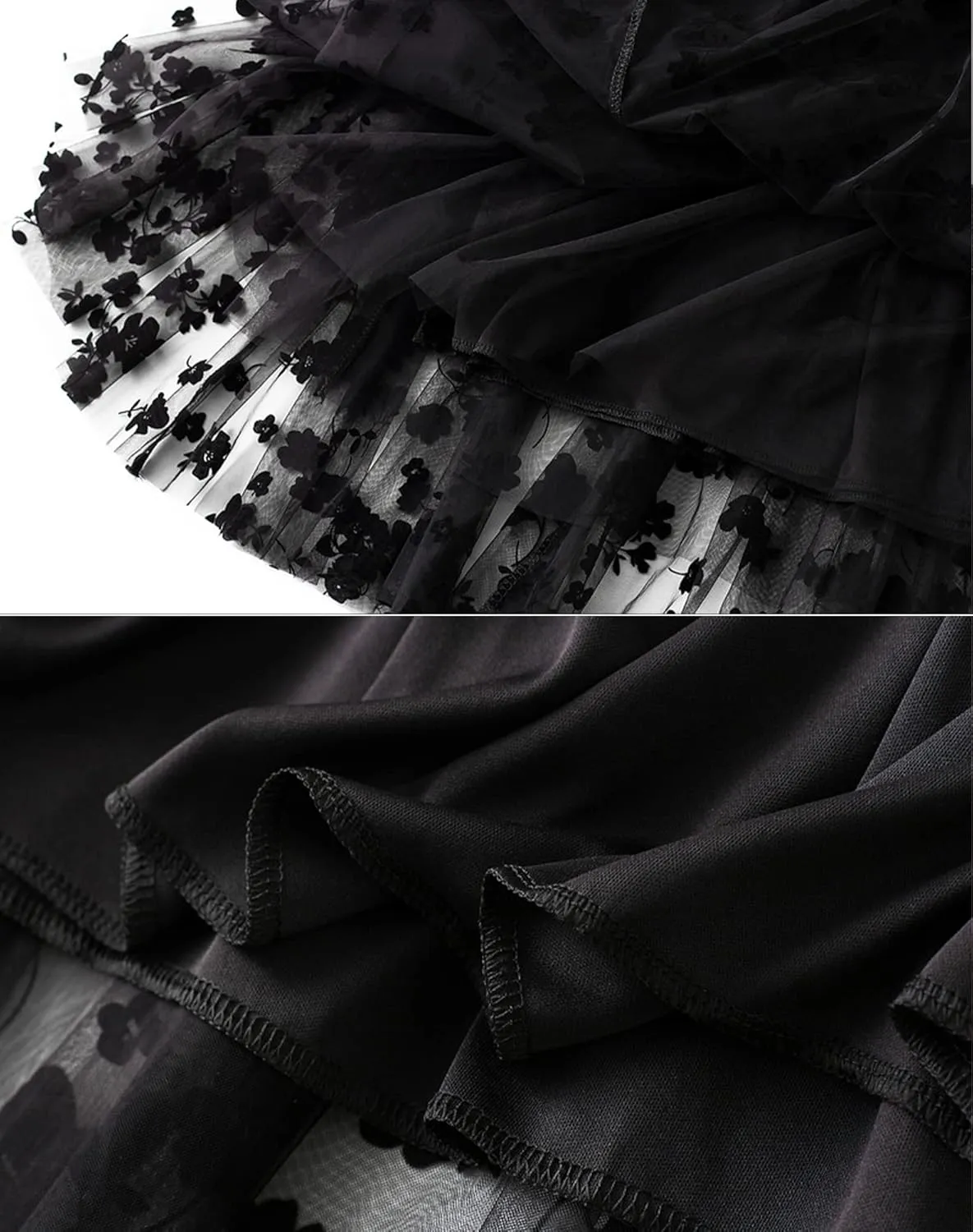 Women's Tulle Skirt Elastic Waist Floral Print Tulle Skirts for Women