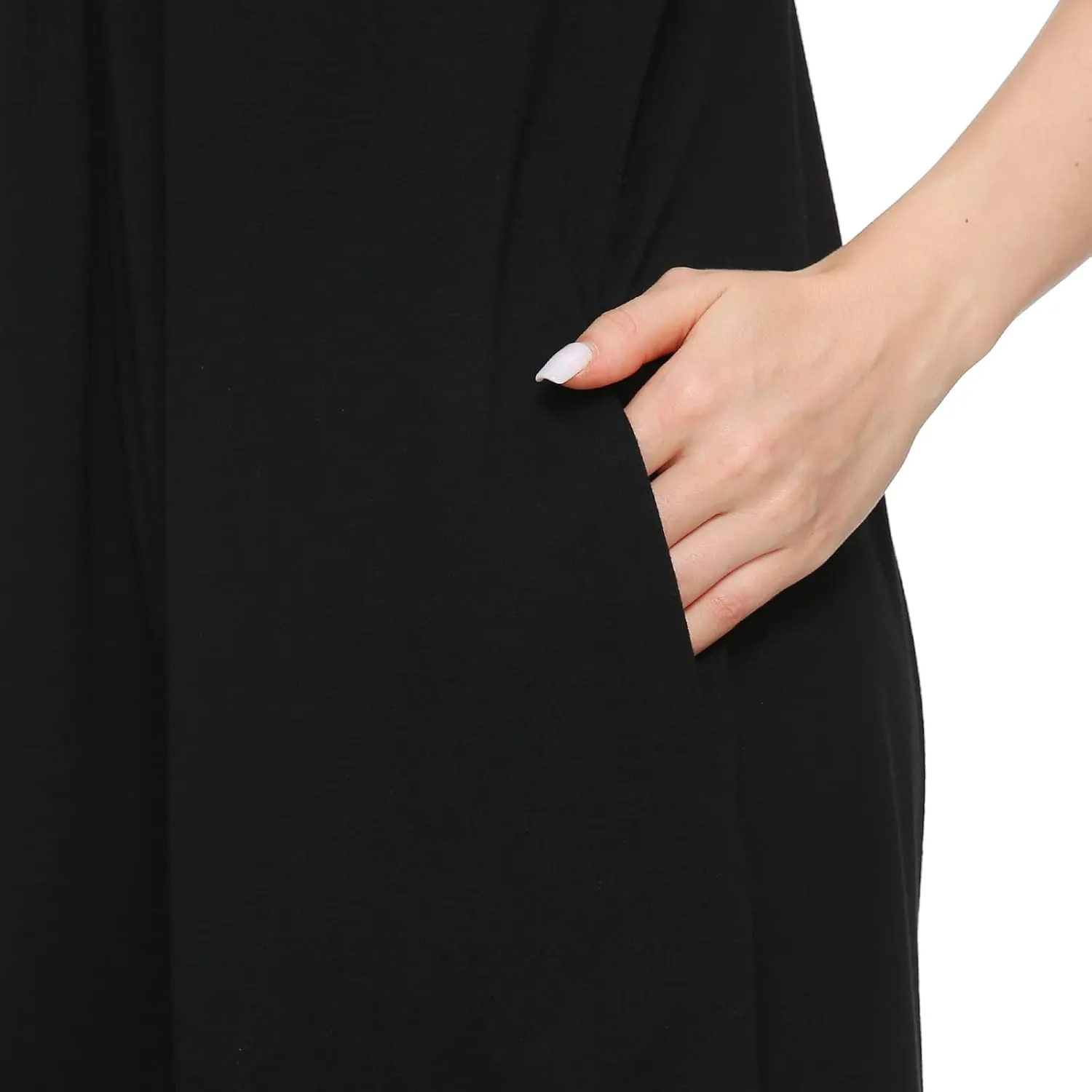 Women's V-neck Sleeveless Vest Jumpsuit with Pocket wide Leg Loose Casual Long Jumpsuit