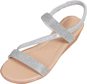 Women's Wedge Sandals with Plantar Fasciitis Casual Platform Open Toe Wedge Sandal Beach Non Slip Sandals