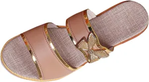 Women's Wedge Slides Summer Dressy Sandals Cute Bowknot Open Toe Platform Slip On Beach Essential Sandles Shoes New