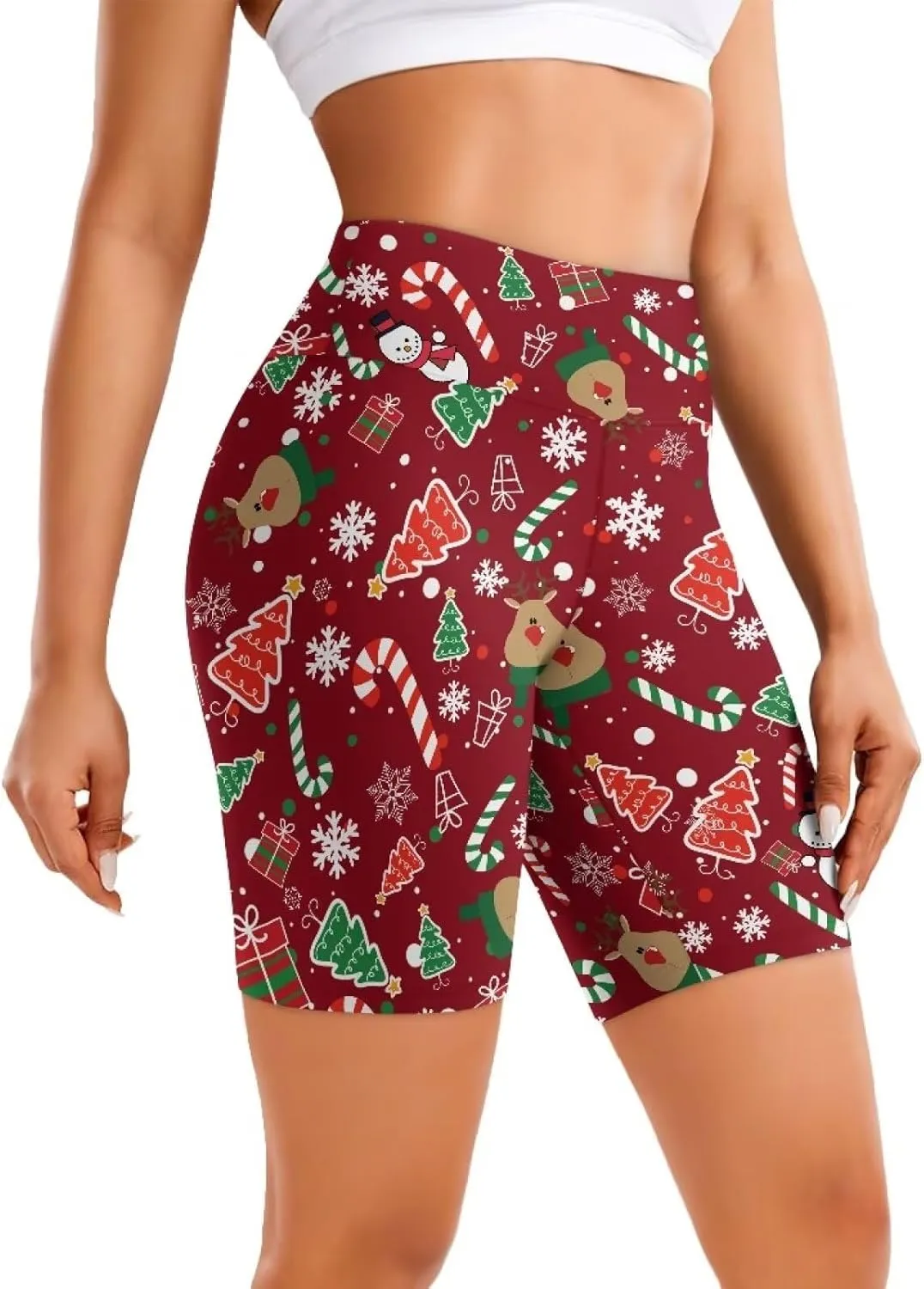 Women's Yoga Shorts Tummy Control High Waisted Sports Shorts Gym Running Workout Volleyball Stretch Booty Shorts