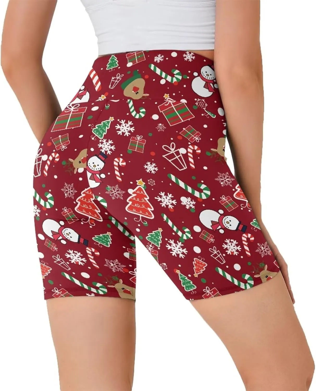 Women's Yoga Shorts Tummy Control High Waisted Sports Shorts Gym Running Workout Volleyball Stretch Booty Shorts