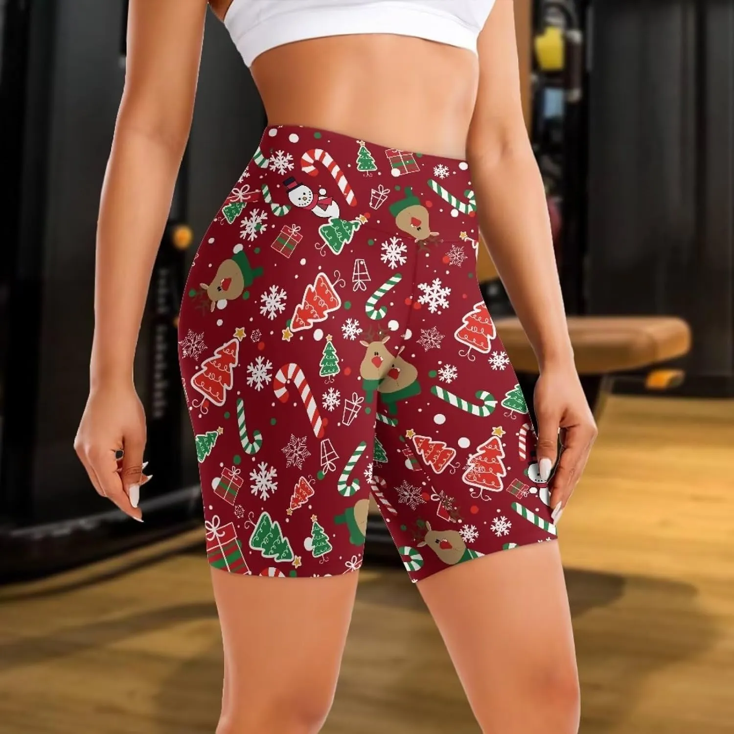 Women's Yoga Shorts Tummy Control High Waisted Sports Shorts Gym Running Workout Volleyball Stretch Booty Shorts