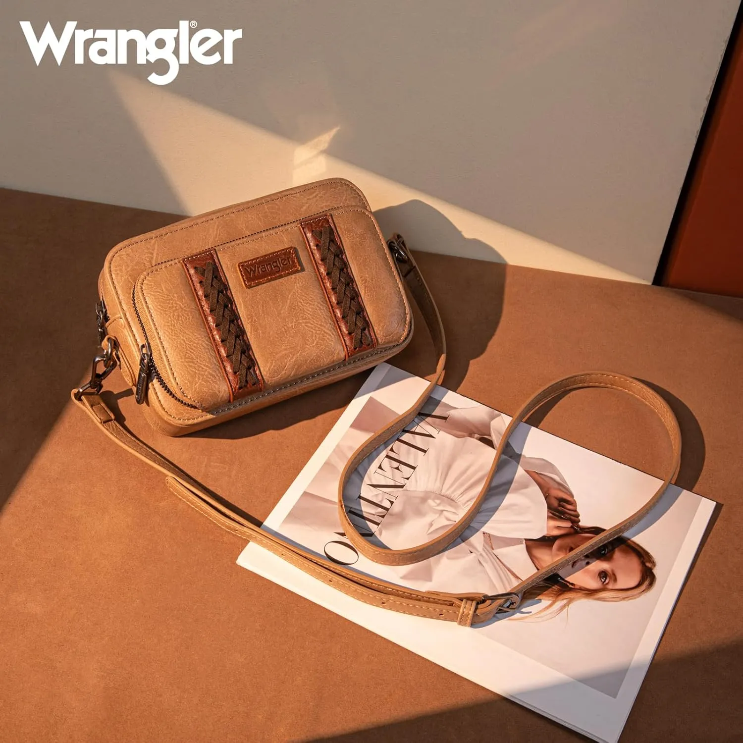 Wrangler Crossbody Bag for Women Shoulder Purse Small Multi Pocket Crossover Bag with Adjustable Strap