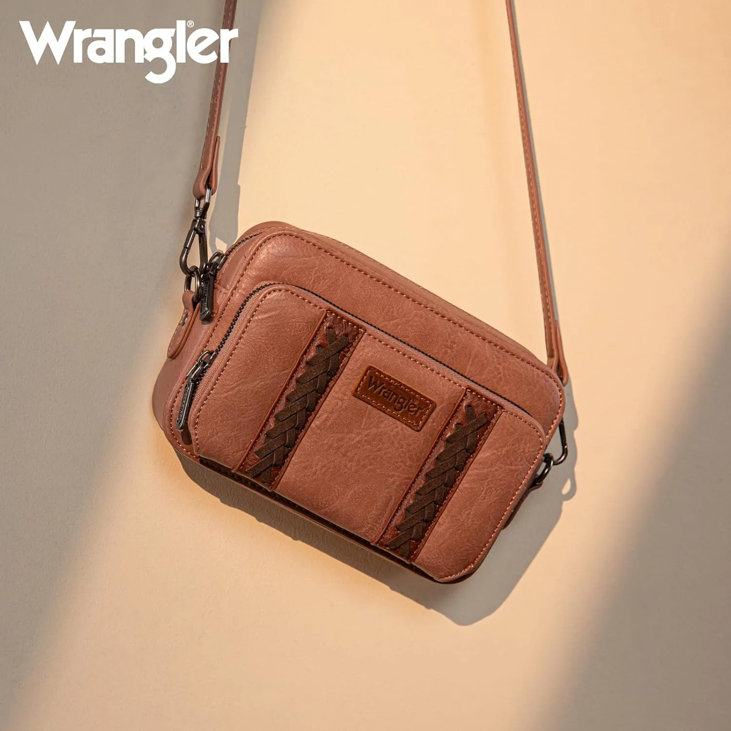 Wrangler Crossbody Bag for Women Shoulder Purse Small Multi Pocket Crossover Bag with Adjustable Strap