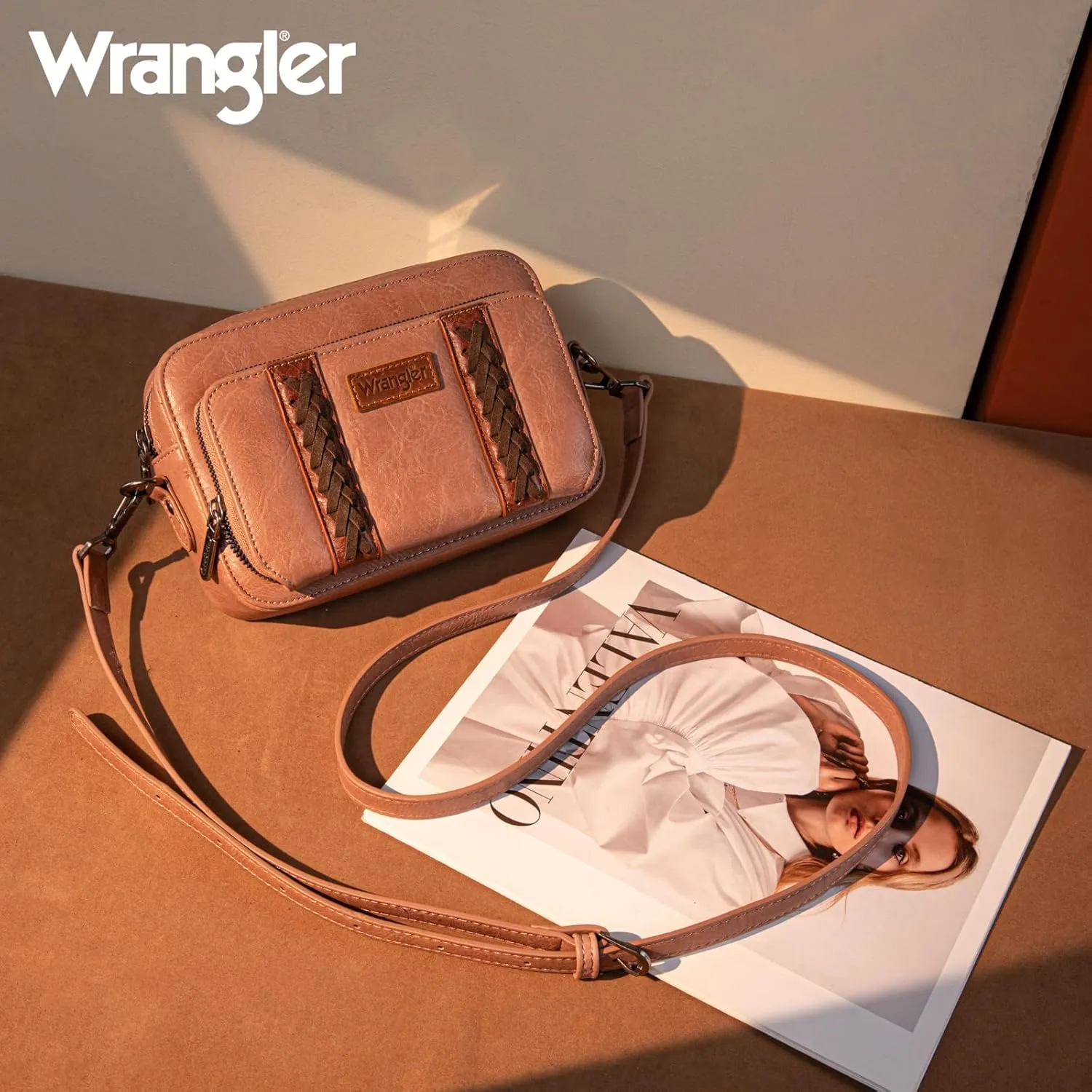 Wrangler Crossbody Bag for Women Shoulder Purse Small Multi Pocket Crossover Bag with Adjustable Strap