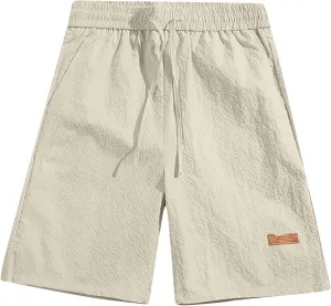 Xiaojmake Mens Casual Jogger Shorts Drawstring Elastic Waist Chino Short Relaxed Fit Running Workout Cotton Twill Golf Shorts