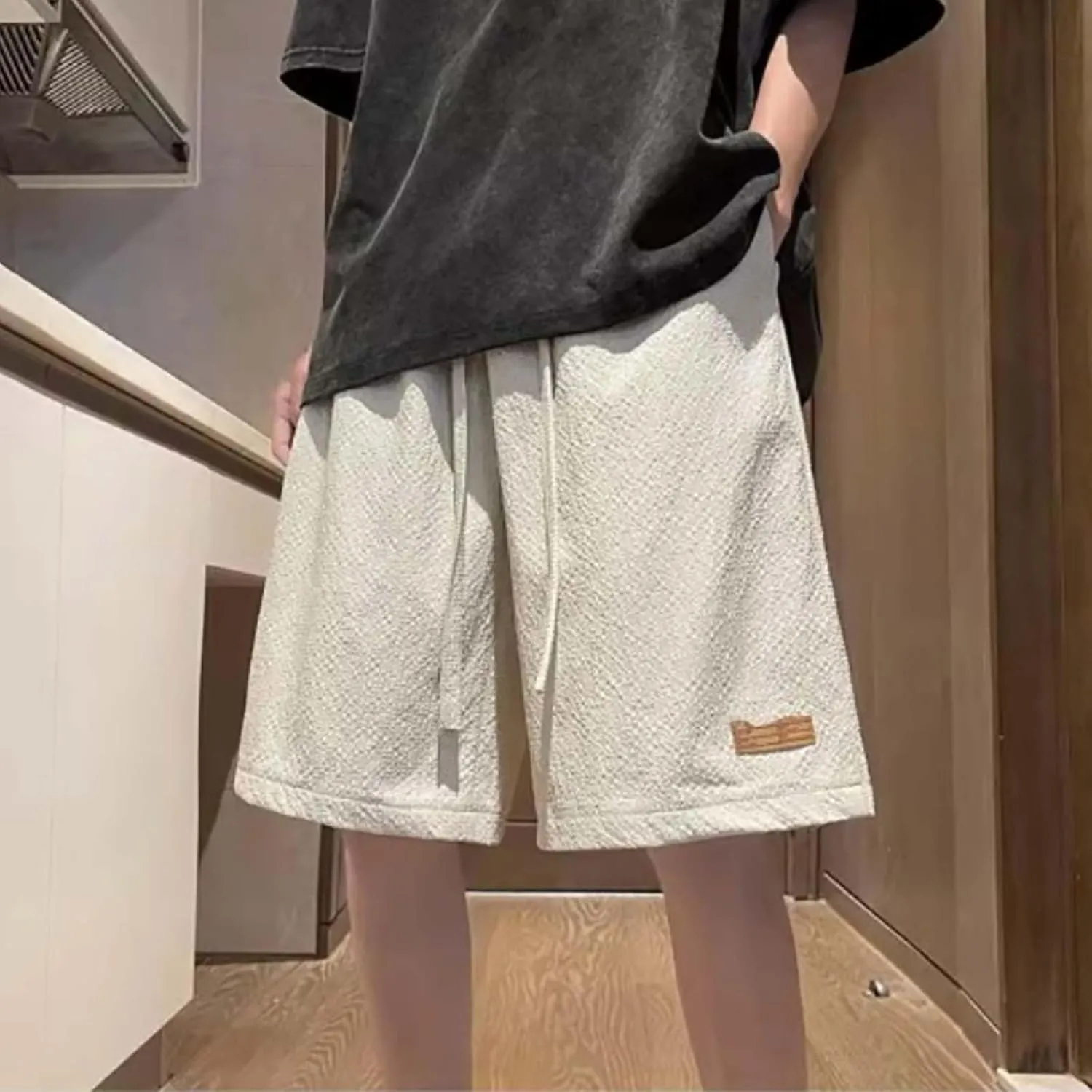 Xiaojmake Mens Casual Jogger Shorts Drawstring Elastic Waist Chino Short Relaxed Fit Running Workout Cotton Twill Golf Shorts