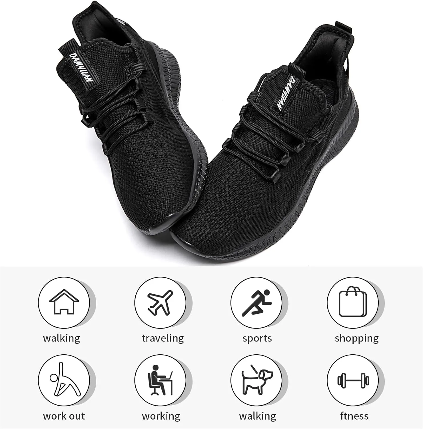 ZGPWZWL Unisex Mens Womens Shoes Running Gym Sneakers Slip on Tennis Non Slip Gym Lightweight Walking Fashion Shoes